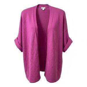 J.Jill Women’s Open-Front Knit Cardigan Linen Size Large Boho Costal Vacation